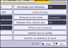 Illustration de l'écran du panneau de commande