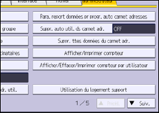 Illustration de l'écran du panneau de commande