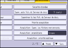 Illustration de l'écran du panneau de commande