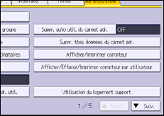 Illustration de l'écran du panneau de commande