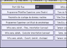 Illustration de l'écran du panneau de commande
