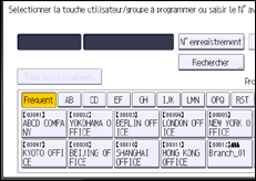 Illustration de l'écran du panneau de commande