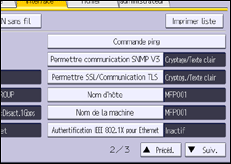 Illustration de l'écran du panneau de commande