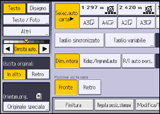 Illustrazione della schermata sul pannello di controllo