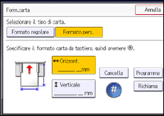 Illustrazione della schermata sul pannello di controllo