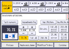 Illustrazione della schermata sul pannello di controllo