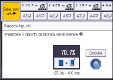Illustrazione della schermata sul pannello di controllo