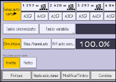 Illustrazione della schermata sul pannello di controllo