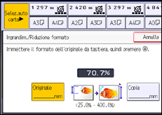 Illustrazione della schermata sul pannello di controllo
