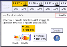 Illustrazione della schermata sul pannello di controllo