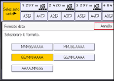 Illustrazione della schermata sul pannello di controllo