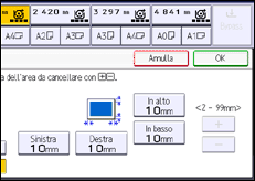 Illustrazione della schermata sul pannello di controllo