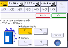 Illustrazione della schermata sul pannello di controllo