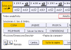 Illustrazione della schermata sul pannello di controllo