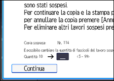 Illustrazione della schermata sul pannello di controllo