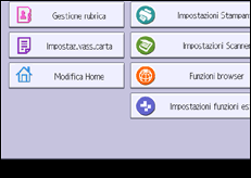 Illustrazione della schermata sul pannello di controllo