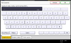 Illustrazione della schermata sul pannello di controllo