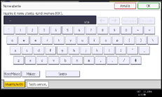 Illustrazione della schermata sul pannello di controllo