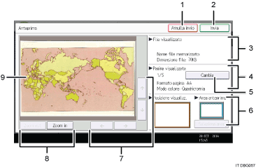 Illustrazione numerata pannello di controllo