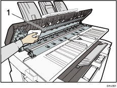 Illustrazione numerata interno del coperchio dello scanner