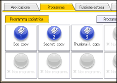 Illustrazione della schermata sul pannello di controllo