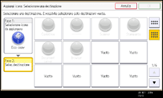 Illustrazione della schermata sul pannello di controllo