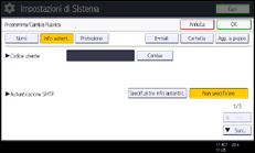Illustrazione della schermata sul pannello di controllo