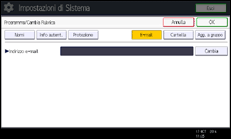 Illustrazione della schermata sul pannello di controllo