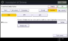Illustrazione della schermata sul pannello di controllo