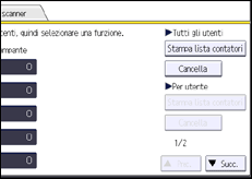 Illustrazione della schermata sul pannello di controllo