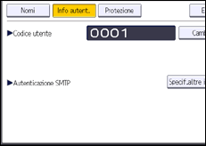 Illustrazione della schermata sul pannello di controllo