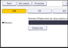 Illustrazione della schermata sul pannello di controllo