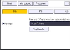 Illustrazione della schermata sul pannello di controllo