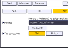 Illustrazione della schermata sul pannello di controllo