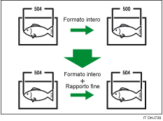 Illustrazione della regolazione rapporto fine: Copiatrice