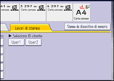 Illustrazione della schermata sul pannello di controllo