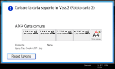 Illustrazione della schermata sul pannello di controllo
