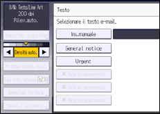Illustrazione della schermata sul pannello di controllo