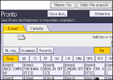 Illustrazione della schermata sul pannello di controllo