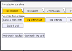 Illustrazione della schermata sul pannello di controllo