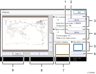 Illustrazione numerata pannello di controllo