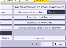 Illustrazione della schermata sul pannello di controllo