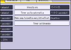Illustrazione della schermata sul pannello di controllo