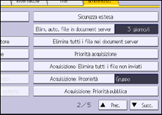 Illustrazione della schermata sul pannello di controllo