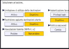 Illustrazione della schermata sul pannello di controllo
