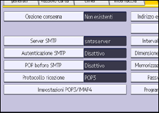 Illustrazione della schermata sul pannello di controllo