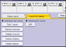 Illustrazione della schermata sul pannello di controllo