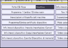 Illustrazione della schermata sul pannello di controllo