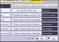 Illustrazione della schermata sul pannello di controllo