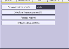 Illustrazione della schermata sul pannello di controllo